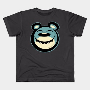 Blissful Smiling Blue Bear Kids T-Shirt